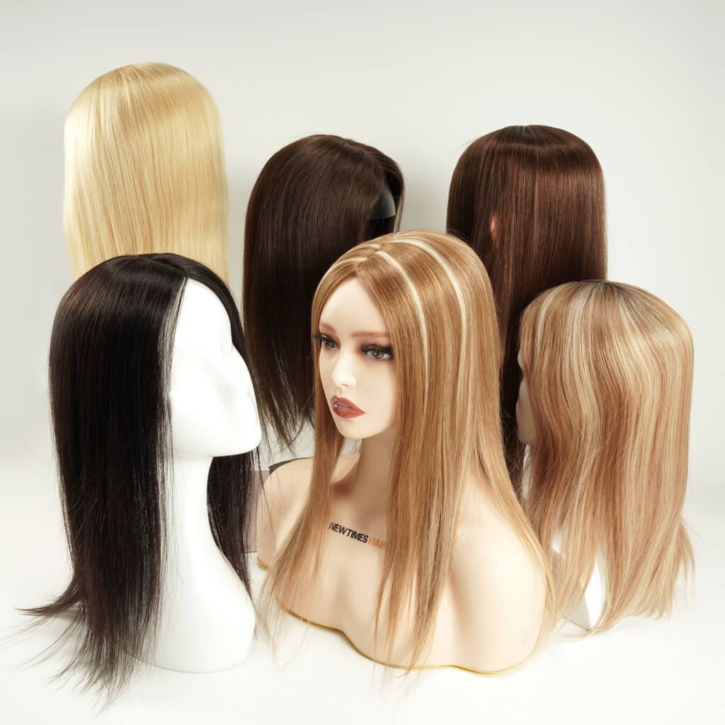 FLORA Silk Top Hair Toppers with Wefted Back for Women