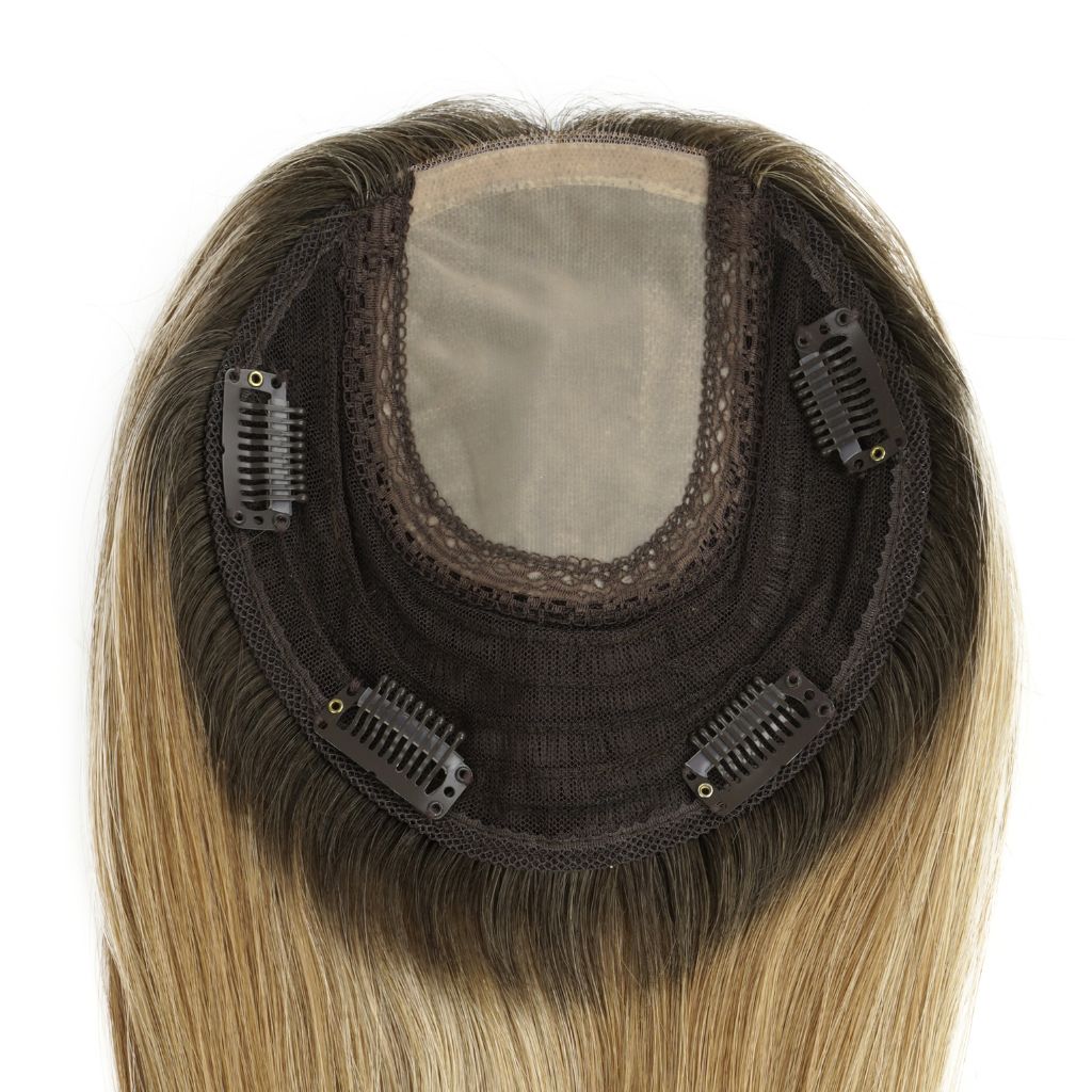 FLORA Silk Top Hair Toppers with Wefted Back for Women