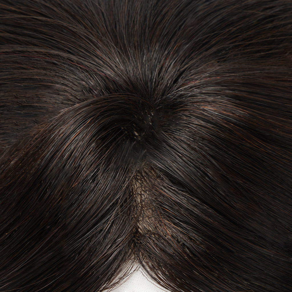 NORA Mini PU Human Hair Topper for Crown and Hairline