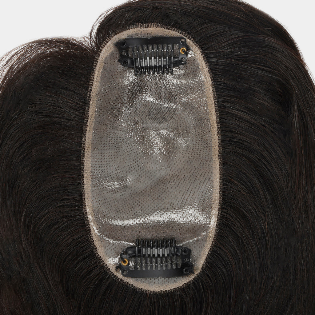 NORA Mini PU Human Hair Topper for Crown and Hairline