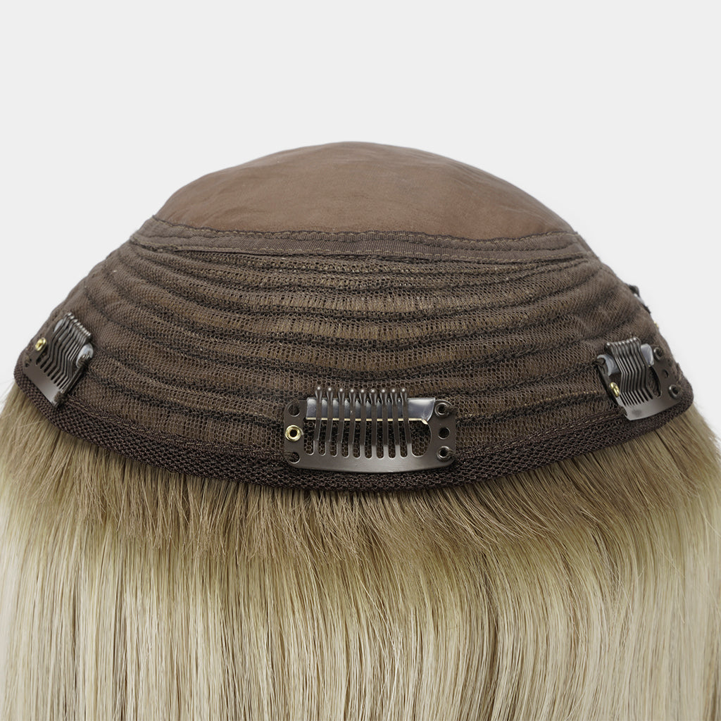 IRENE Breathable Fine Mono Top Hair Topper for Women