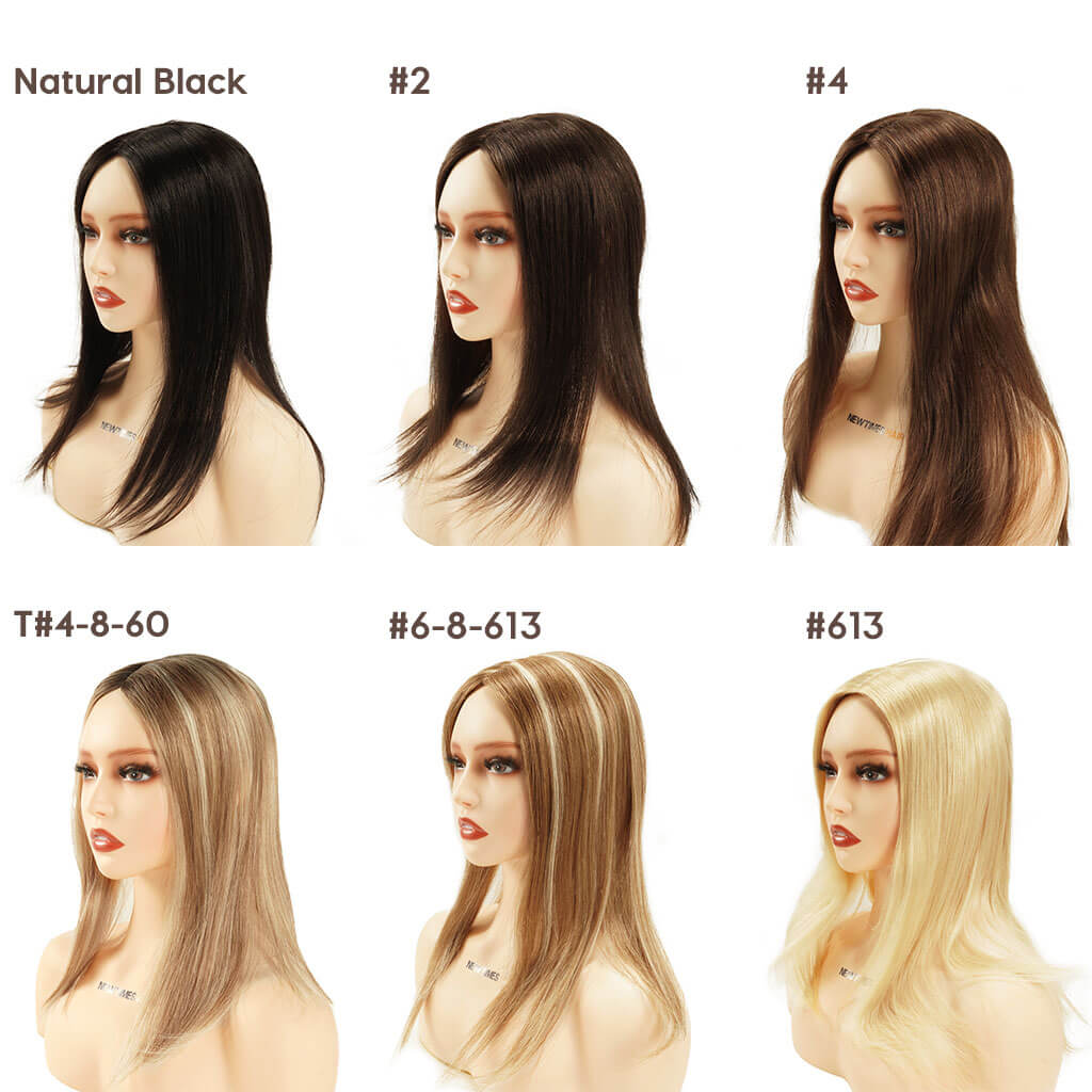 FLORA Silk Top Hair Toppers with Wefted Back for Women