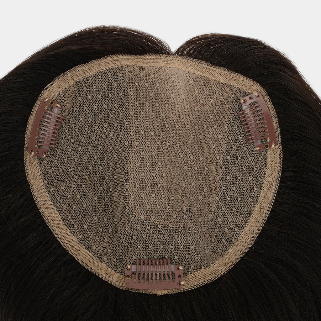 AMARA Natural Silk Lace Topper with Remy Hair for Women
